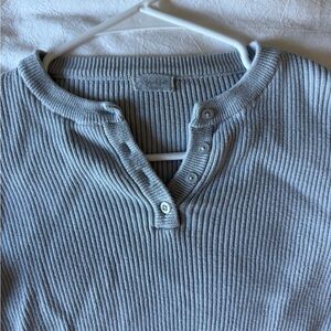 Blue Ribbed Women's Sweater